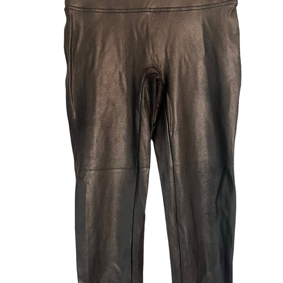 SPANX black faux leather leggings medium petite - Picture 7 of 13